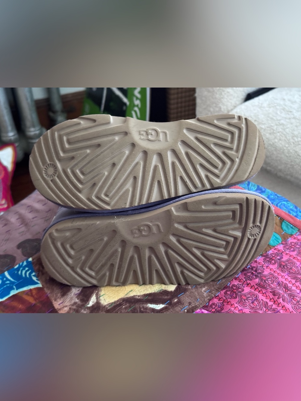 UGG Women’s Short Purple Suede Winter Boots - Picture 4 of 5